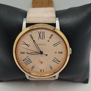 Fossil Gazer ES4163 Women's Blush Leather Analog Dial Quartz Wrist Watch DE244